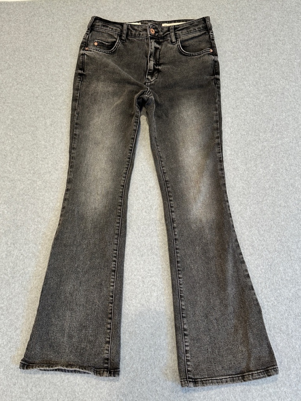 Pilcro and the Letterpress Black Faded Flare Jeans